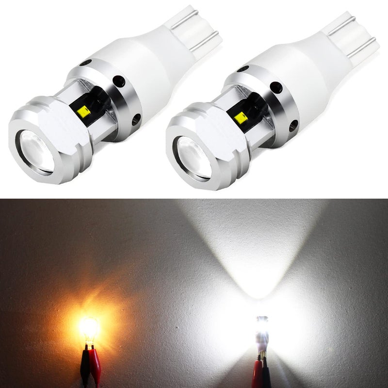 PHINLION 921 LED Bulb Reverse Light, 500% Brighter Error Free High Power Non-polarity T15 922 W16W 912 921 LED Backup Light Replacement Lamp, 6000K Xenon White, Pack of 2 - Image 1